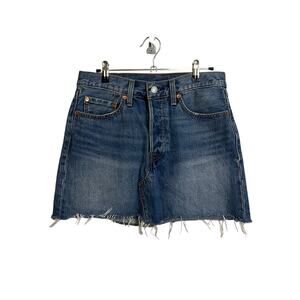 Levi's Skirt Womens 28 Blue Jean Denim Deconstructed Mini Button Fly Raw Hem
